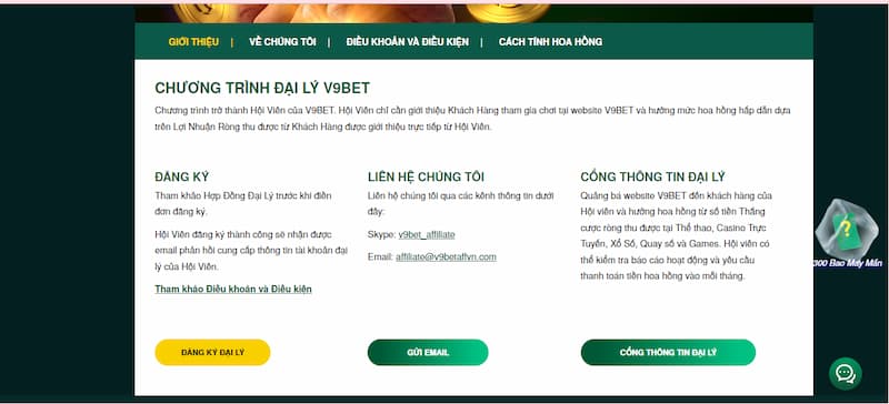 V9bet Chính sách đại lý nhà cái V9bet