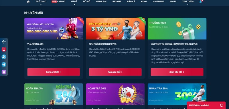 Ngập tràn các khuyến mãi đang được nhà cái cung cấp thường xuyên