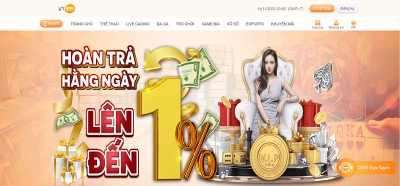 Ưu đãi hoàn trả 1% dành cho tất cả thành viên nhà cái cá cược