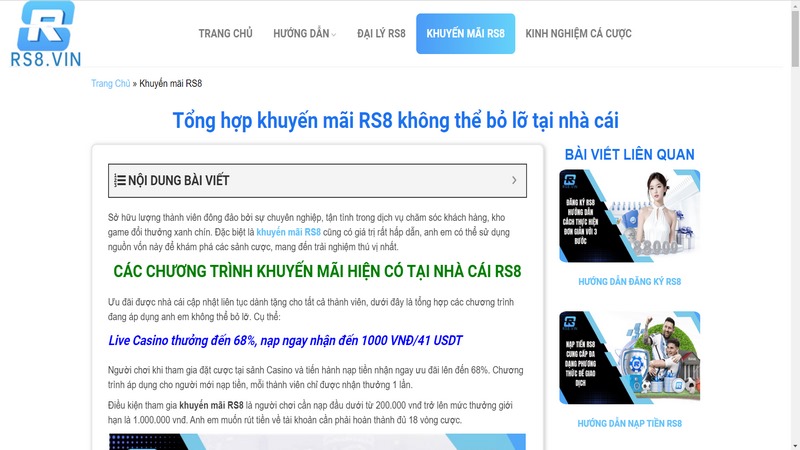 Một số lưu ý nên nằm lòng khi truy cập vào RS8.vin